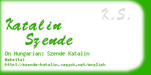 katalin szende business card